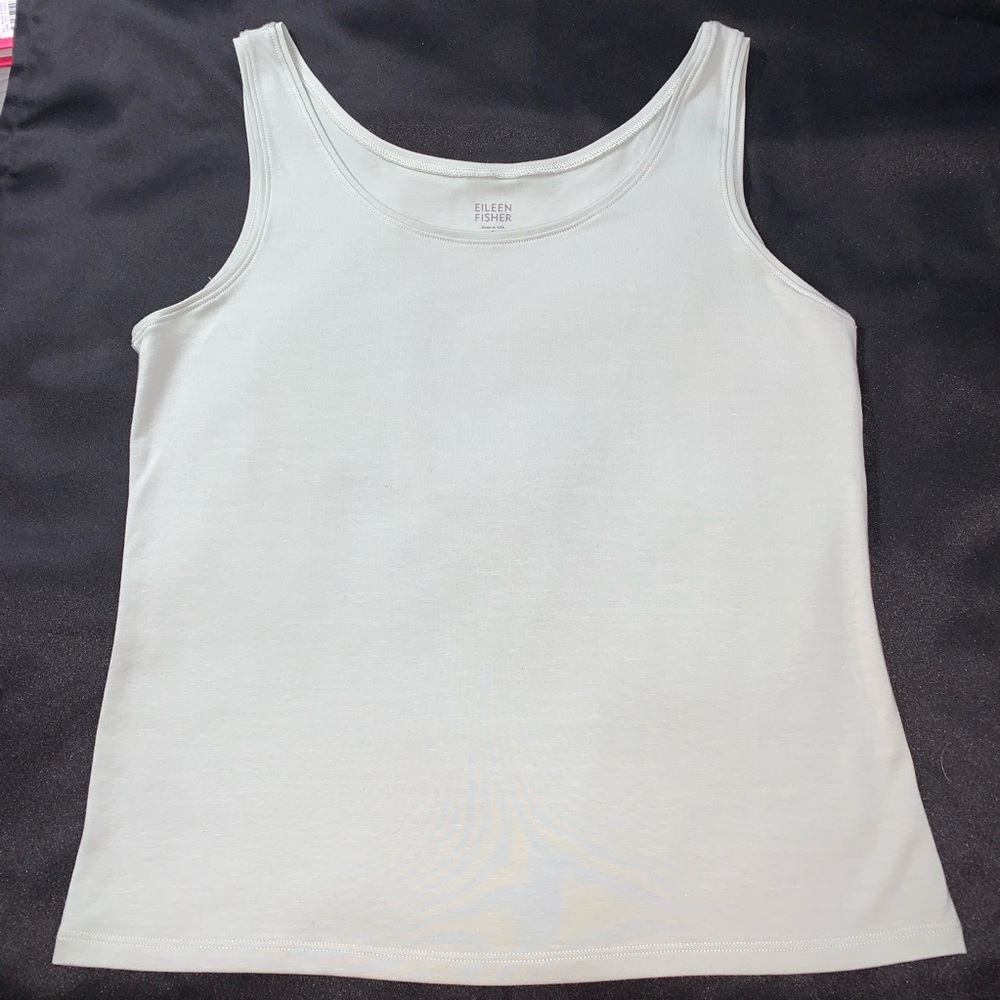 Eileen Fisher Scoop Neck Tank Light Teal Small